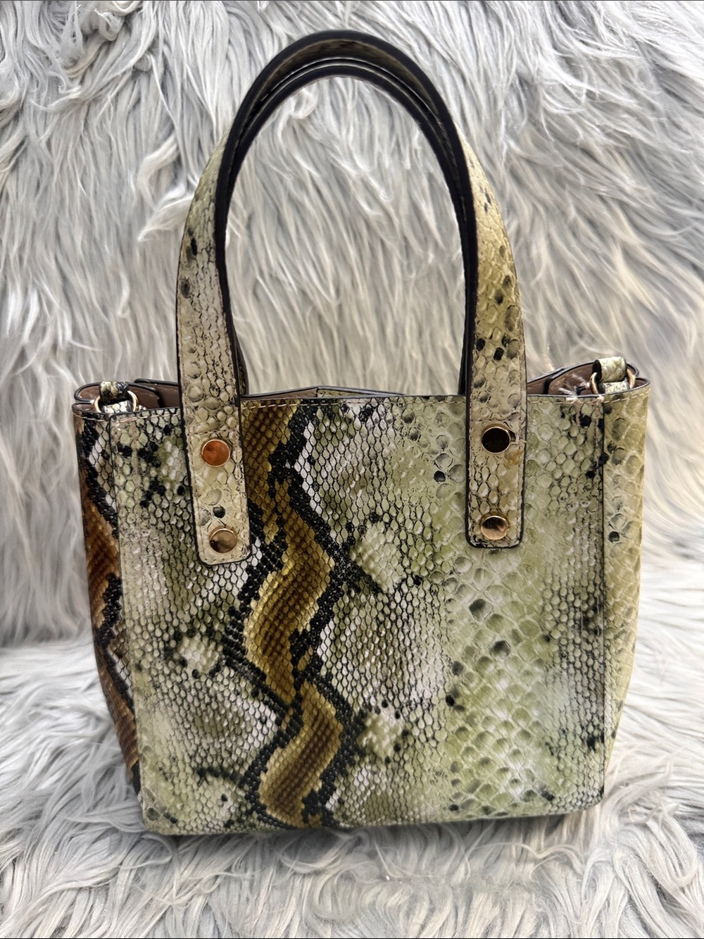 H&M Snake-Print Mini Tote Bag Purse